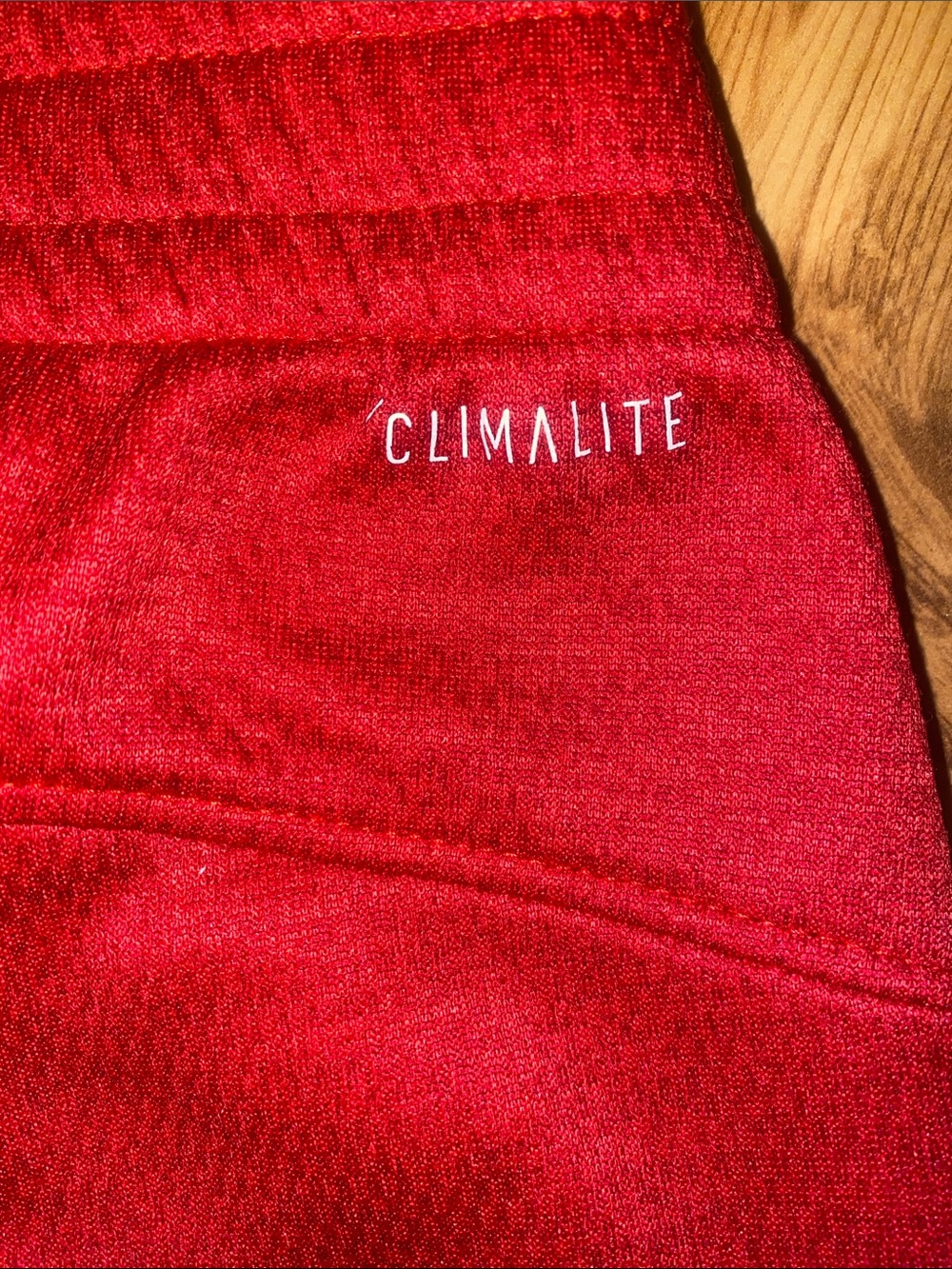 adidas Red Track Joggers with White Logo - Picture 4 of 4